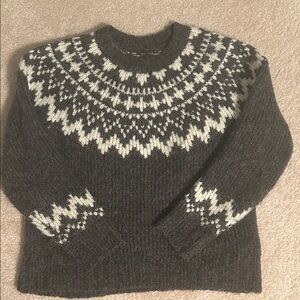 Uniqlo Fairisle style charcoal gray Sweater